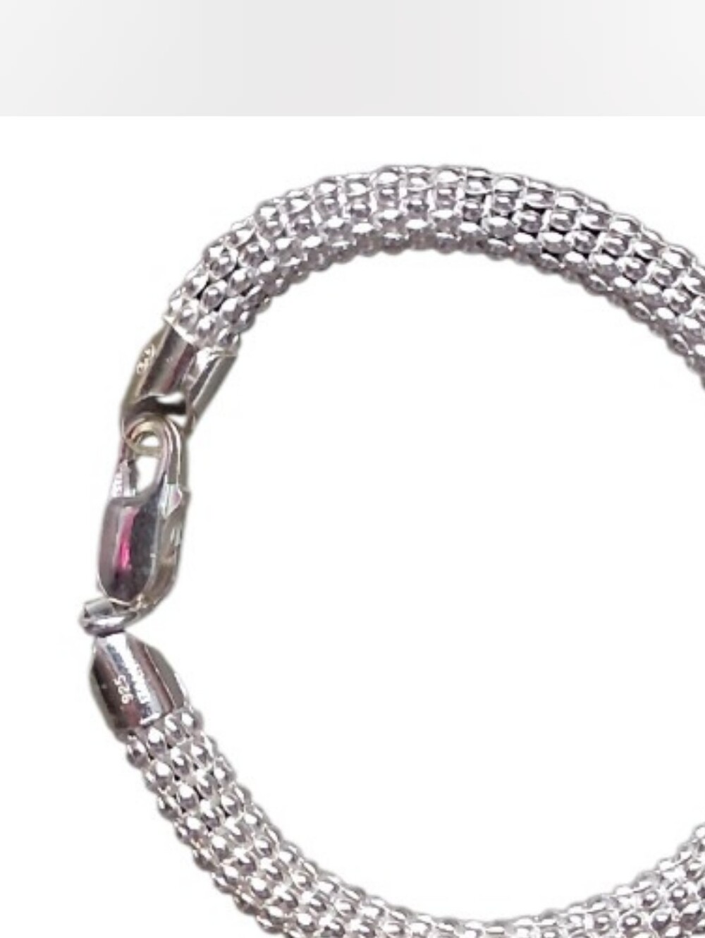 IBB Authentic Italian 925 Sterling Silver Domed Popcorn Bracelet
